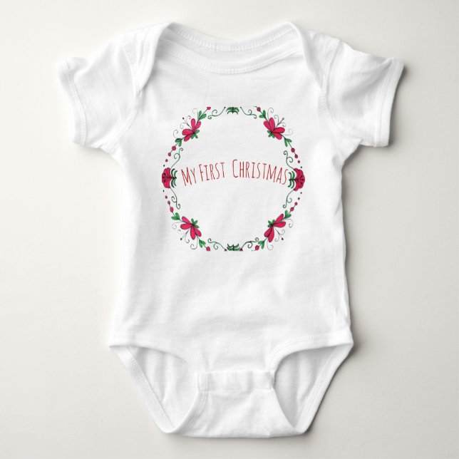 "My First Christmas" OnePiece For Baby Bodysuit (Front)