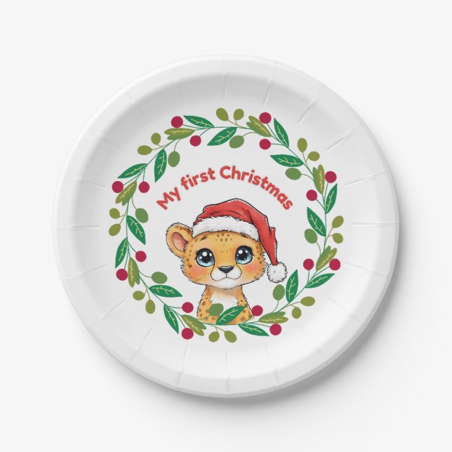 My first Christmas Ornament Paper Plates (Front)
