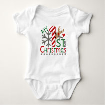 My First Christmas Outfit with Reindeer Baby Bodysuit