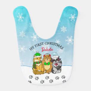 My First Christmas Personalized Baby Bib