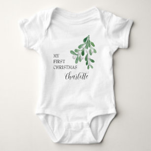 My first Christmas Personalized Baby Bodysuit