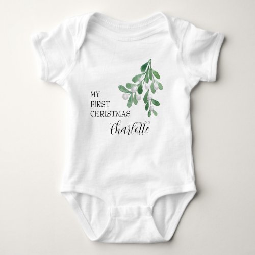 My first Christmas Personalized Baby Bodysuit