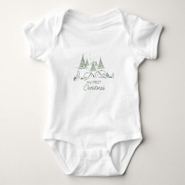 My first Christmas Personalized Baby Bodysuit (Front)