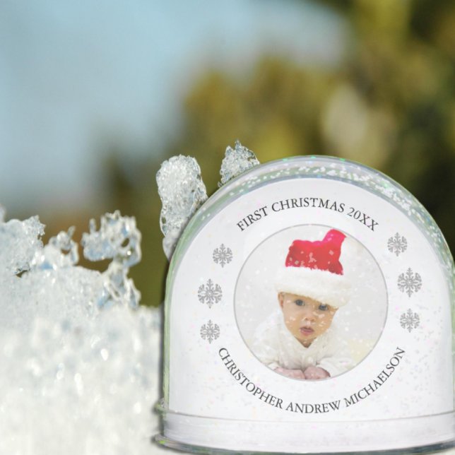 My First Christmas Personalized Baby Photo Snow Globe (Creator Uploaded)