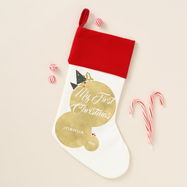 My First Christmas Personalized Baby's First Stocking (Front)