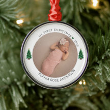 My First Christmas Personalized Name Year Photo