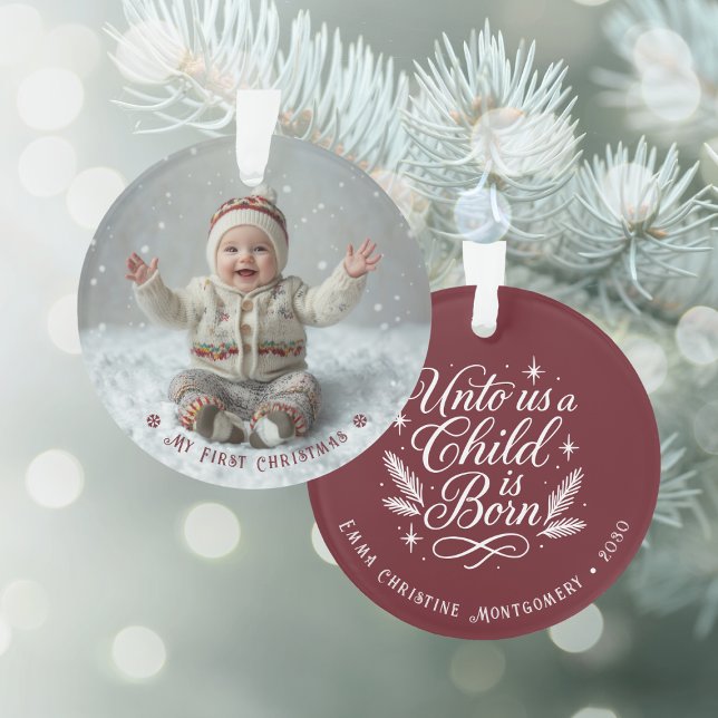 My First Christmas Personalized Photo Ornament (My First Christmas Personalized Photo Ornament (front and back))