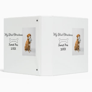 My first Christmas pet animal photo name year bone 3 Ring Binder