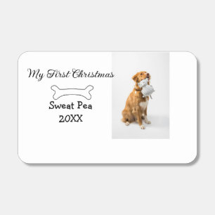 My first Christmas pet animal photo name year bone Matchboxes