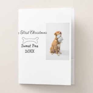 My first Christmas pet animal photo name year bone Pocket Folder