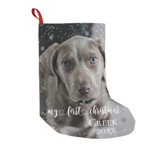 My First Christmas Pet Dog Cat Photo Cutom Small Christmas Stocking