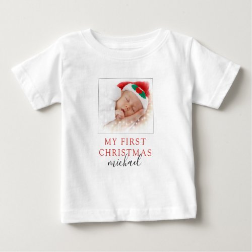My First Christmas Photo Baby T_Shirt