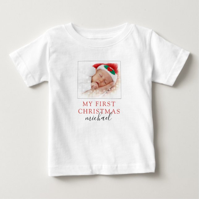 My First Christmas Photo Baby T-Shirt (Front)