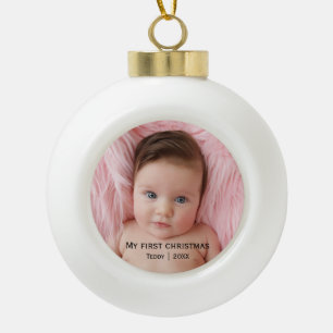 My first christmas photo ceramic ball christmas ornament
