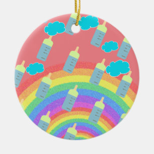 My First Christmas Rainbow Baby bottle Decoration