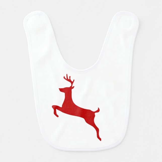 My First Christmas Reindeer Baby Bib - Cute Holida (Front)