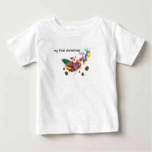 my first christmas santa and sleigh baby T-Shirt
