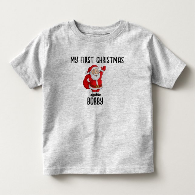 MY FIRST CHRISTMAS SANTA CLAUS ADD NAME T-SHIRT (Front)