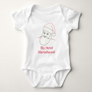 My first Christmas, Santa Outline Shirt for Baby