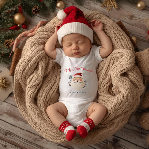 My First Christmas Santa – Personalized  Baby Bodysuit