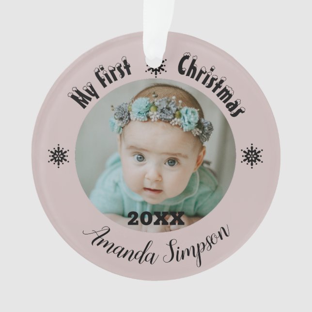 My first Christmas Snowflake Framed Ornament (Front)