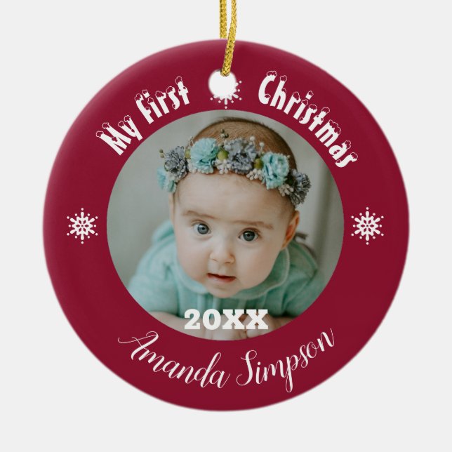 My first Christmas Snowflake Framed Ornament (Front)