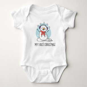 My First Christmas Snowman Baby Bodysuit