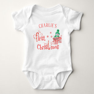My First Christmas Snowman with Presents Baby Bodysuit