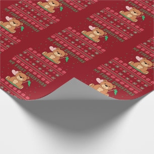 My First Christmas Teddy Bear Ugly Christmas Wrapping Paper