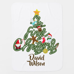 My First Christmas Tree Cute Baby Baby Blanket