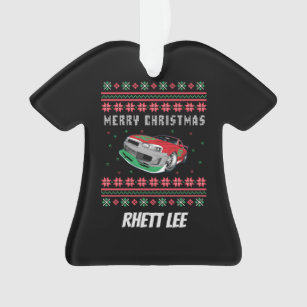 My First Christmas Ugly Xmas Sweater Stock Car Ornament