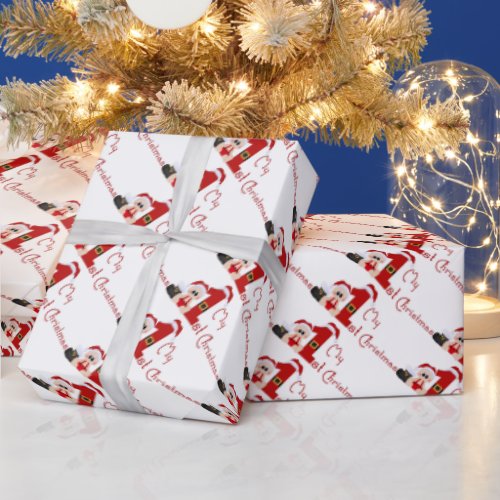 My First Christmas unisex baby wrapping paper
