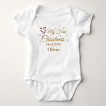 My First Christmas with Name and Year Baby Bodysui