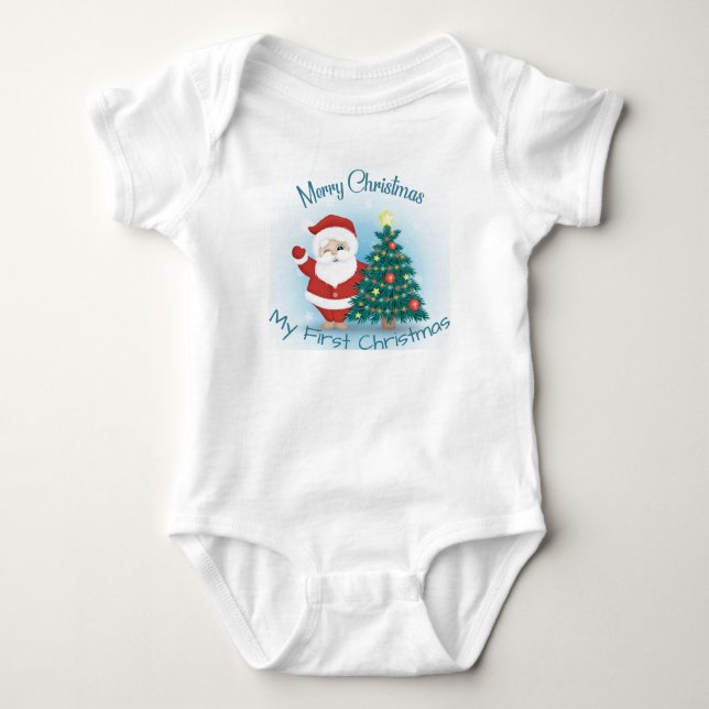 My First Christmas with Santa  Baby Bodysuit (Front)