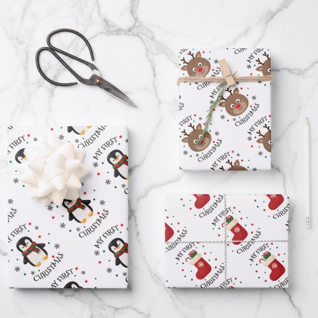 My First Christmas  Wrapping Paper Sheets (Front)
