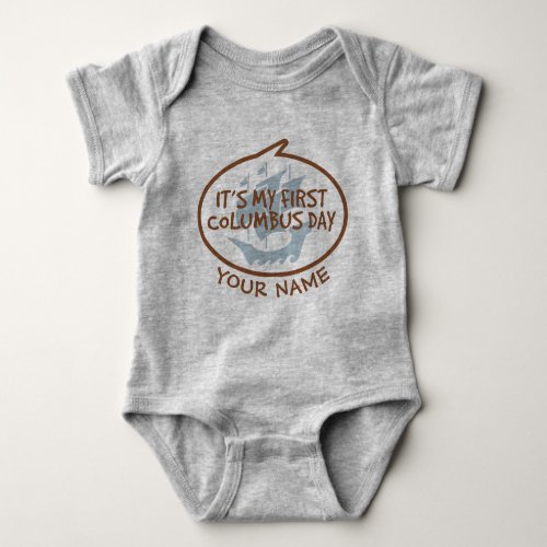 My First Columbus Day Baby Bodysuit