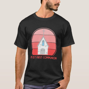 My First Communion Pink Church Religious Catholic  T-Shirt