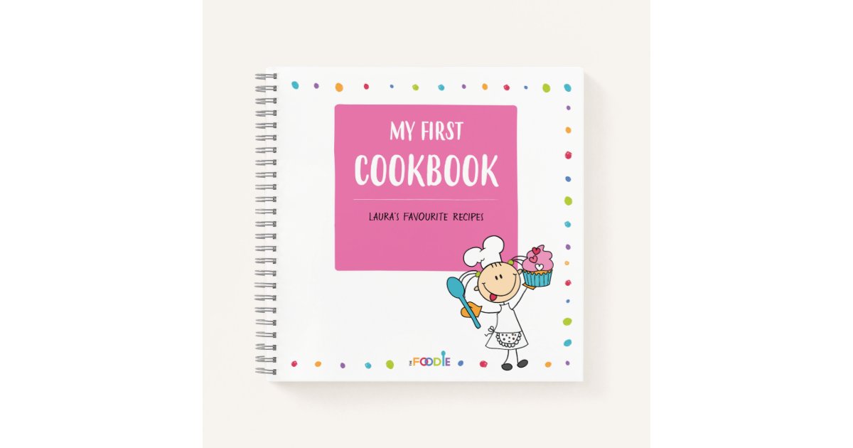 "MY FIRST COOKBOOK" Personalized Kids Recipe Book | Zazzle