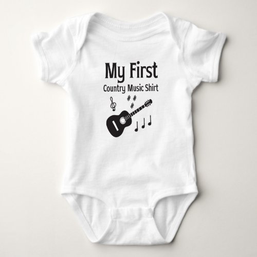 My First Country Music Shirt Baby Bodysuit
