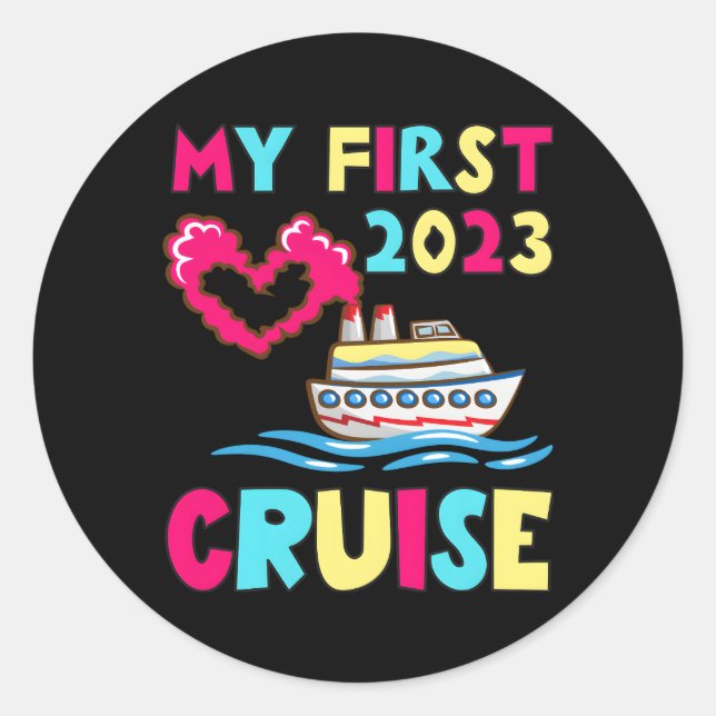 My First Cruise 2023 Toddler Family Vacation Trip Classic Round Sticker (Front)