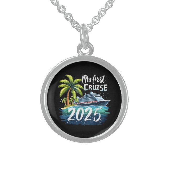 My First Cruise 2025 Sterling Silver Necklace (Front)