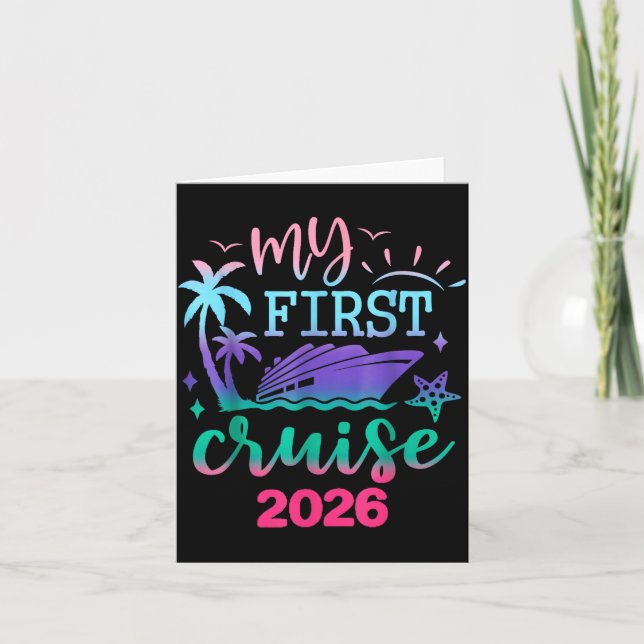 My First Cruise 2026 Family Vacation Trip Ship Mat Card (Front)