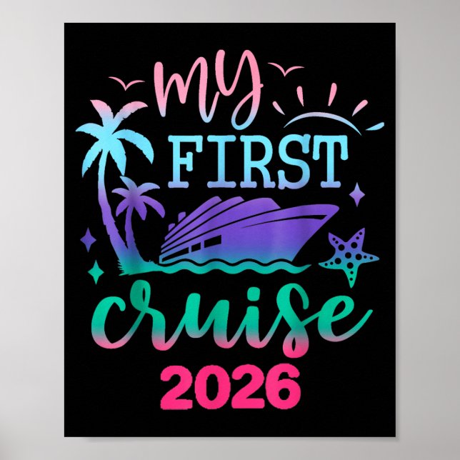 My First Cruise 2026 Family Vacation Trip Ship Mat Poster (Front)