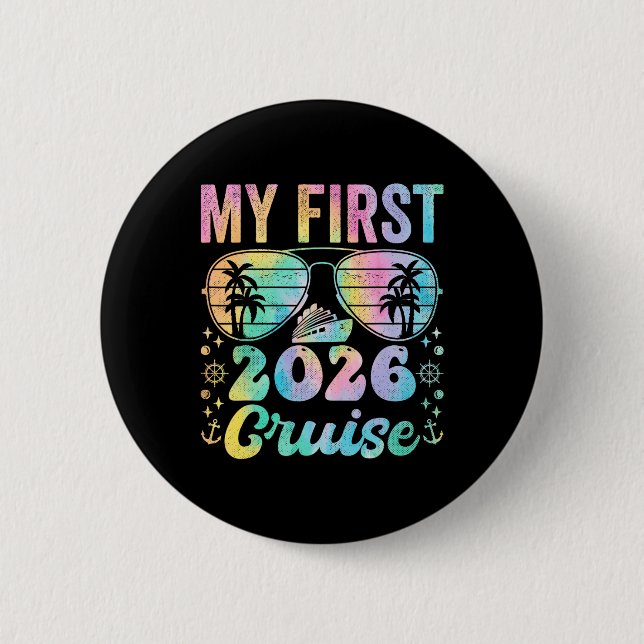 My First Cruise 2026 Vacation Matching Family Crui Button (Front)
