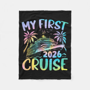 My First Cruise 2026 Vacation Tie Dye Family Cruis Fleece Blanket
