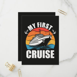 My First Cruise Funny Family Vacation Cruise ship Invitation Postcard