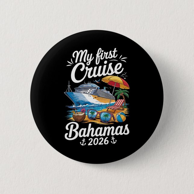 My First Cruise Hamas 2026 Vacation Trip Matching  Button (Front)