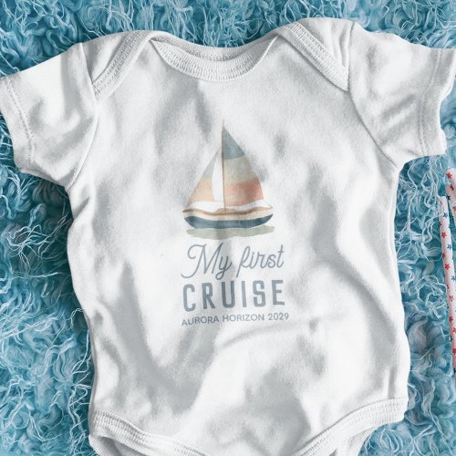 My First Cruise Sail Boat Family Vacation Baby Bodysuit