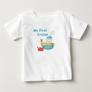 My First Cruise Summer Travel Cute Fun Boat Crab Baby T-Shirt