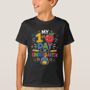 My First Day Kindergarten Colorful Backpack School T-Shirt